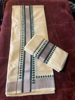 Kuthampully Set Mundu - Komma Valli Print