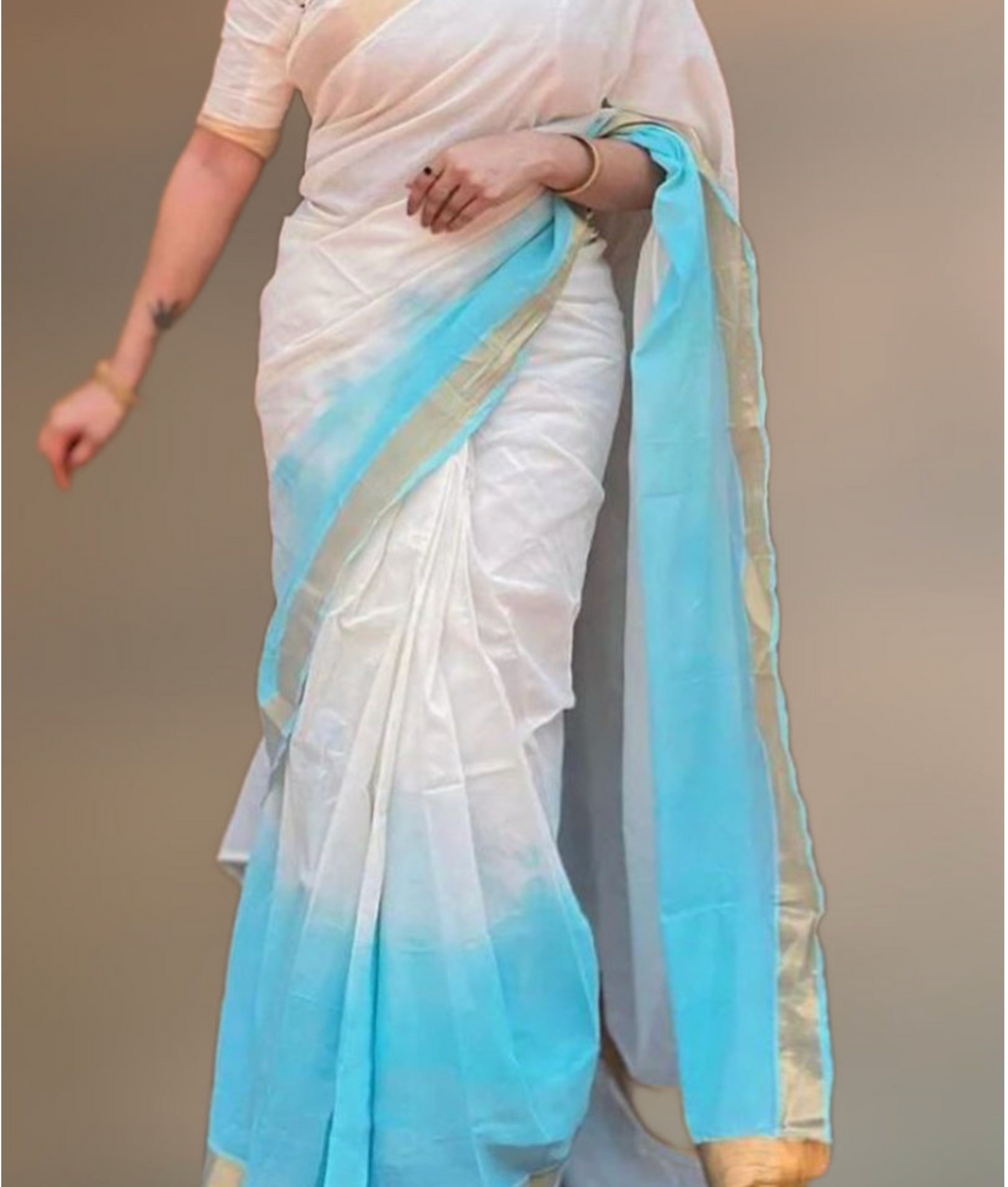 Tie and Dye Cotton Saree - Trending