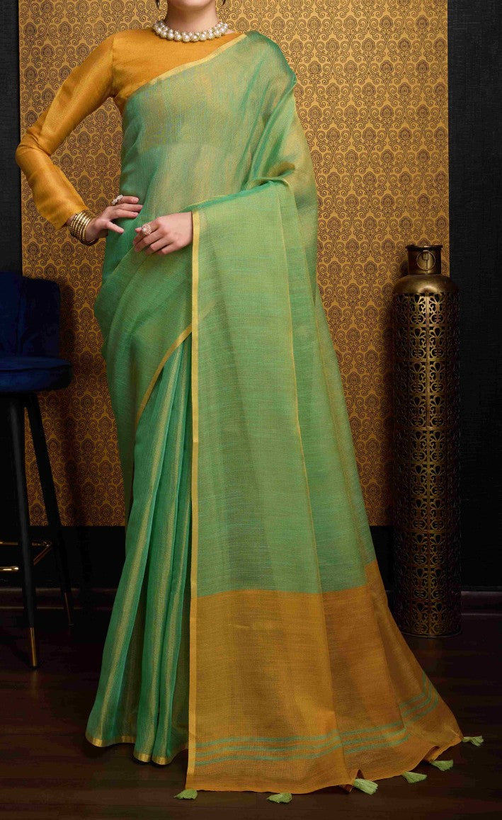 Soft Linen Tissue Silk Saree