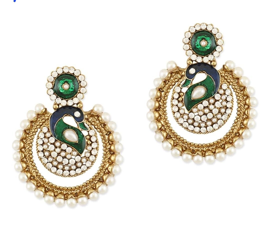 Polki Peakcok Earings