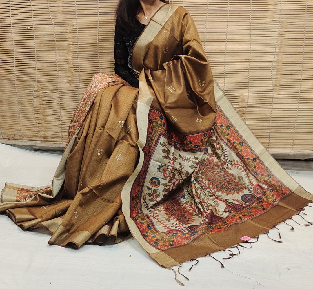 Kalamkari - Khadi Raw Silk Saree